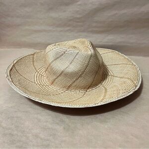 Freya | Twist Hat Natural Straw Woven Sun Stripe Detail Sunhat Size S/M